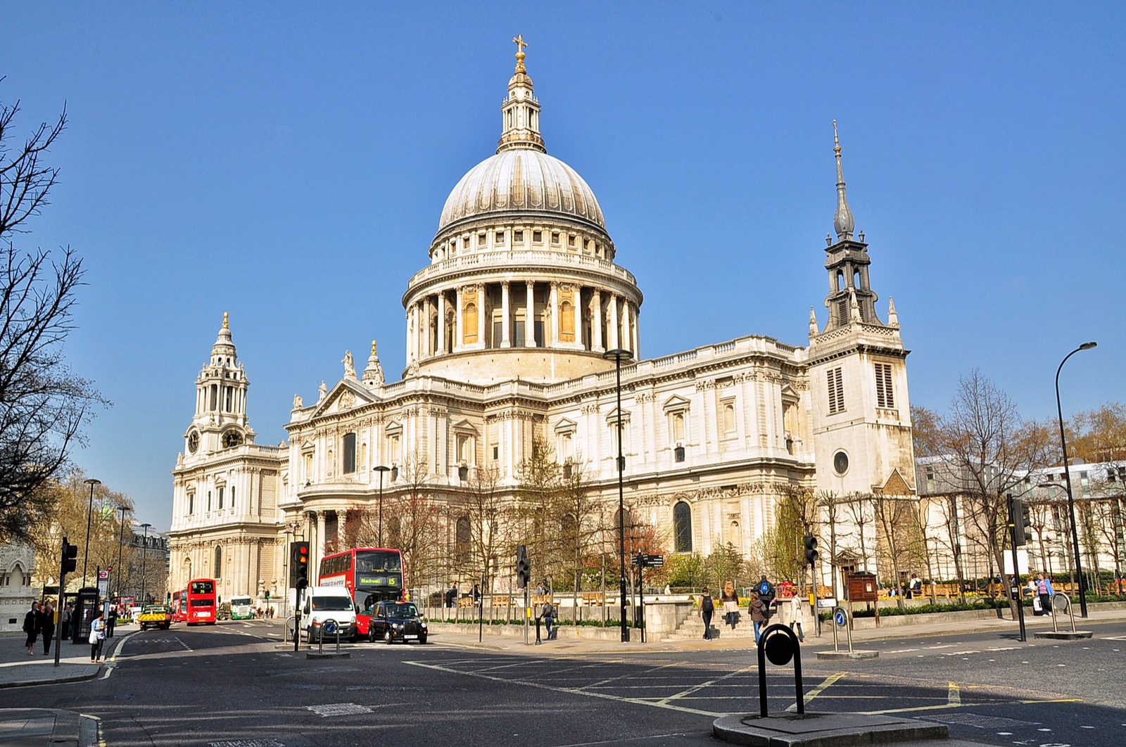 St Paul's Cathedral in the City of London, its famous dome rising above the Square Mile