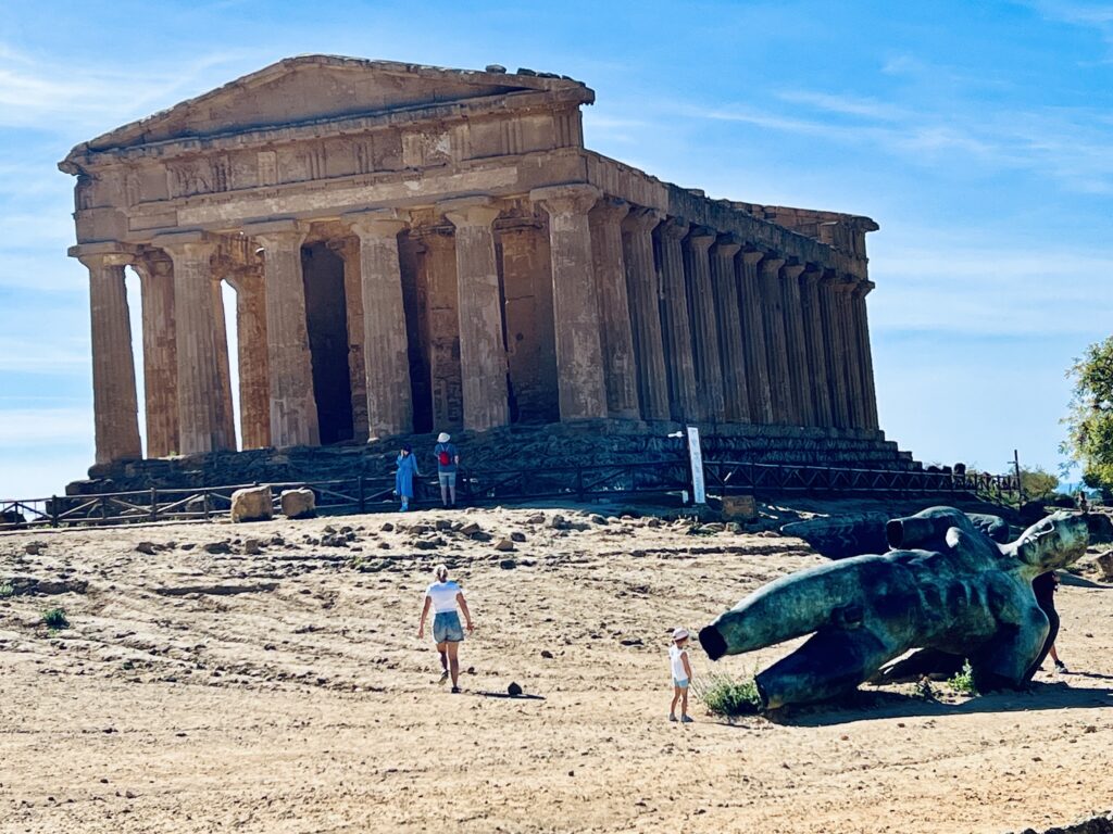 Temple of Concordia with the fallen Icarus statue in front, Agrigento