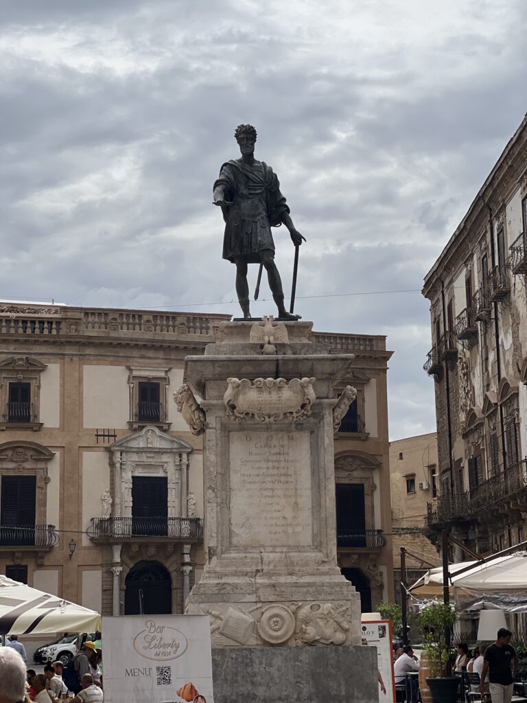 Charles V statue in Piazza Bologni, Palermo