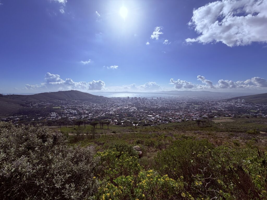 The Cape Town City Bowl and Table Bay seen from Tafelberg Road on the slopes of Table Mountain
