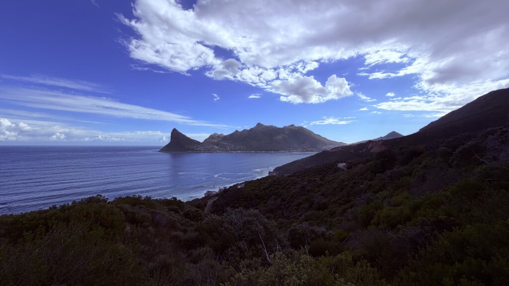 Hout Bay and the Sentinel seen from a lookout on Chapman's Peak Drive, one of Cape Town's great coastal roads