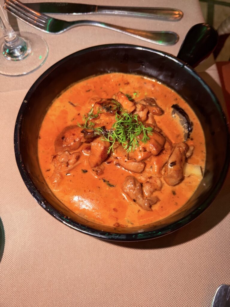 A curry from the Asian tasting menu at the Nouba dinner show in Marrakech